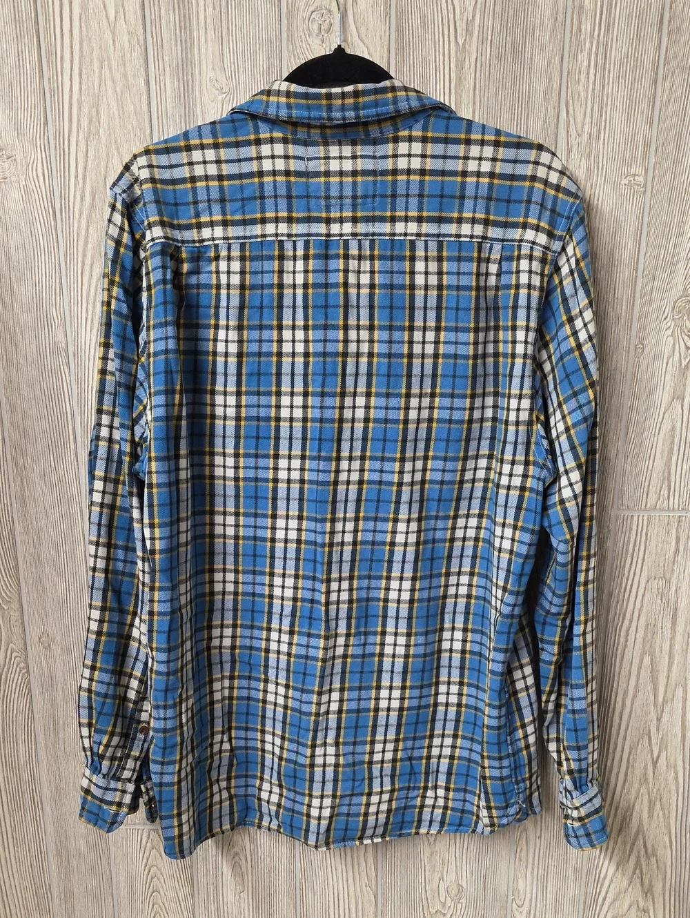 The North Face Blue/White/Yellow Plaid Flannel Button Up Shirt Mens Size Large